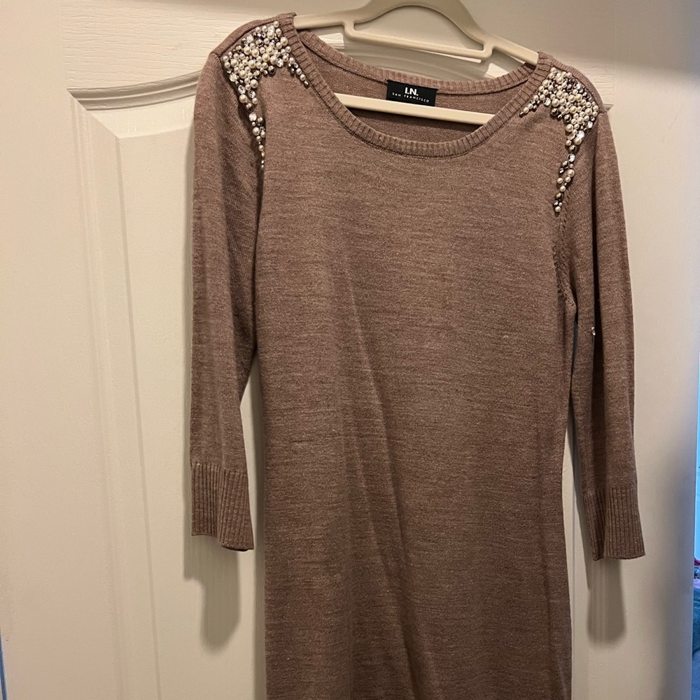 Brown Dress with Shoulder Detail